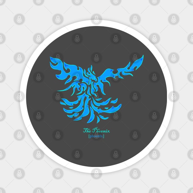 The Phoenix - blue Magnet by Ravendax